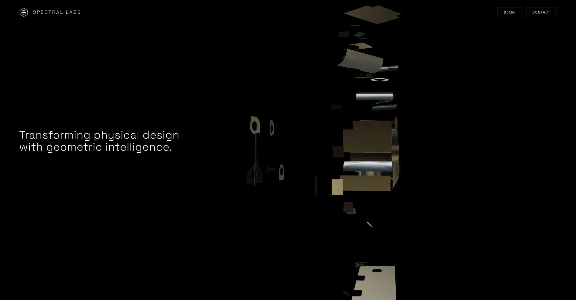 Imagen abstracta con el texto 'Transforming physical design with geometric intelligence'