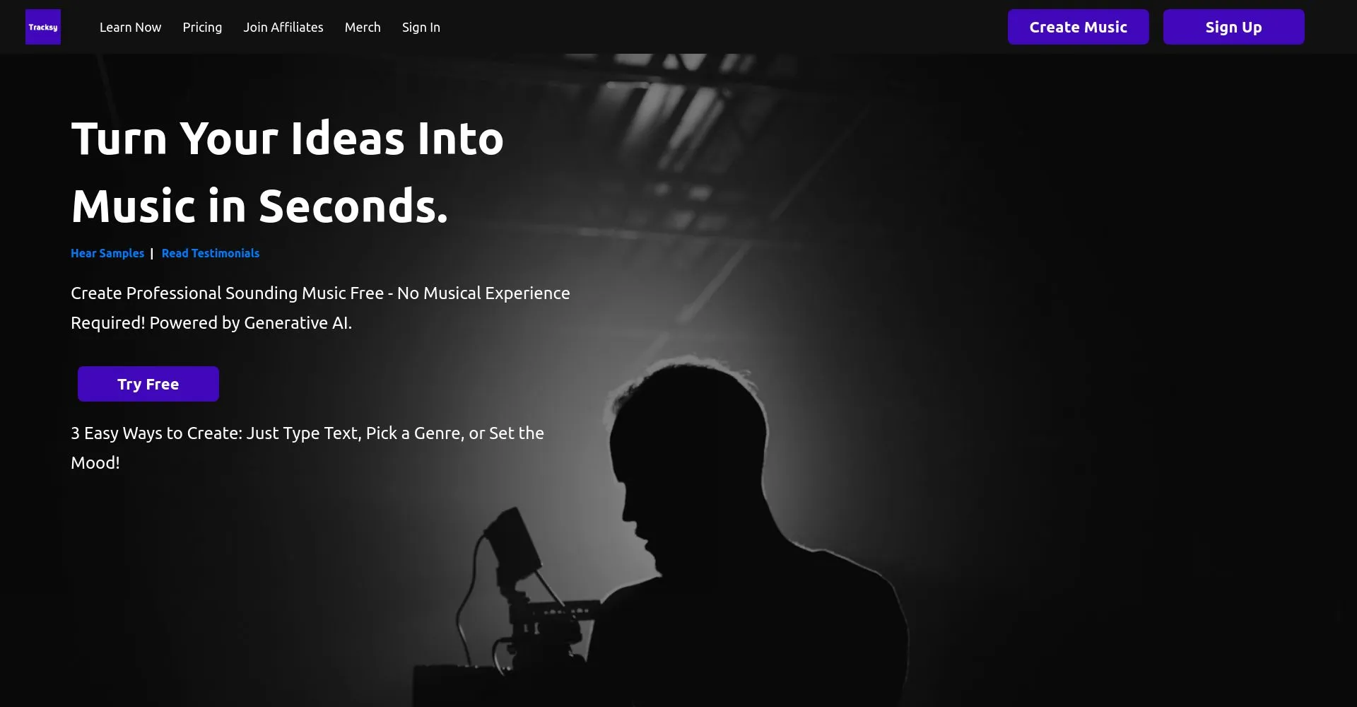 Persona en silueta grabando música