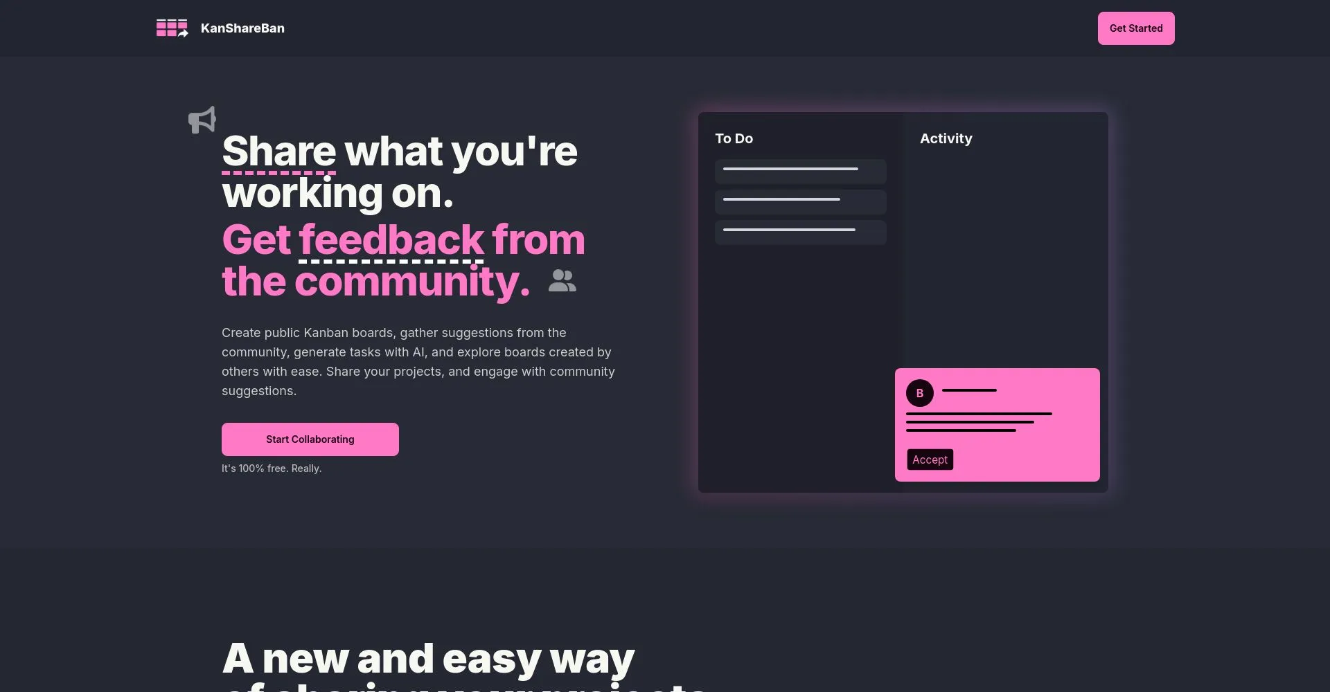 Interfaz de KanShareBan mostrando interacción con la comunidad