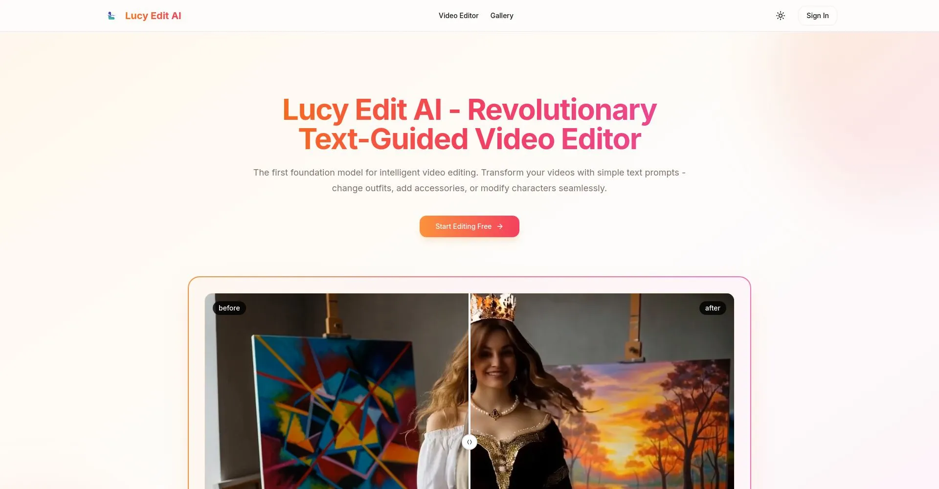 Captura de pantalla de Lucy Edit AI Editor de Video