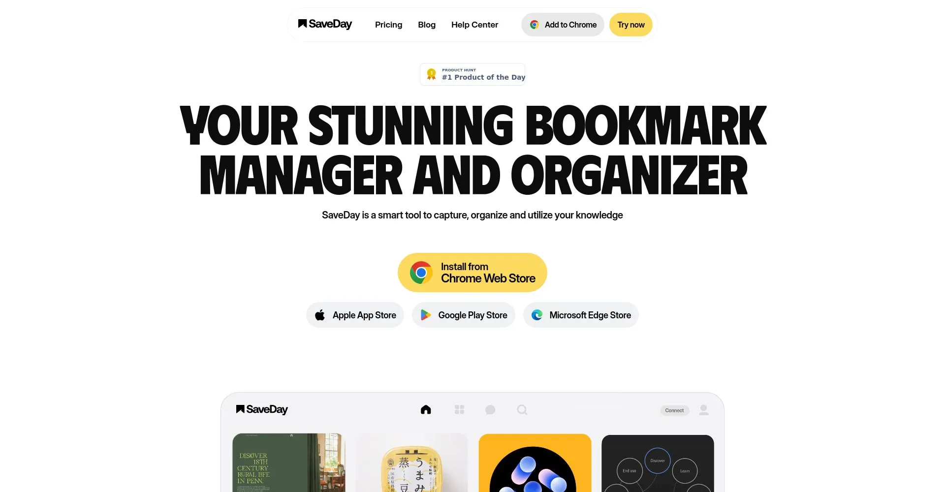 Página principal de SaveDay