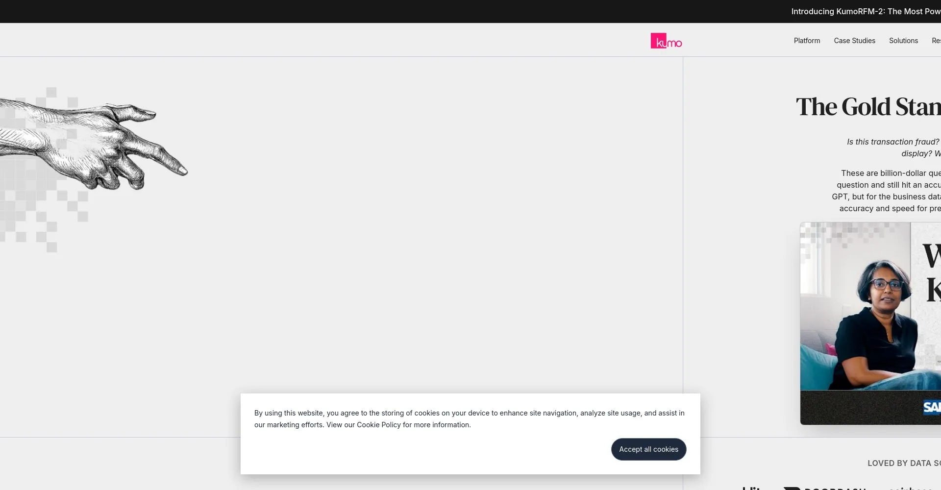 Captura de pantalla de la página de inicio de Kumo