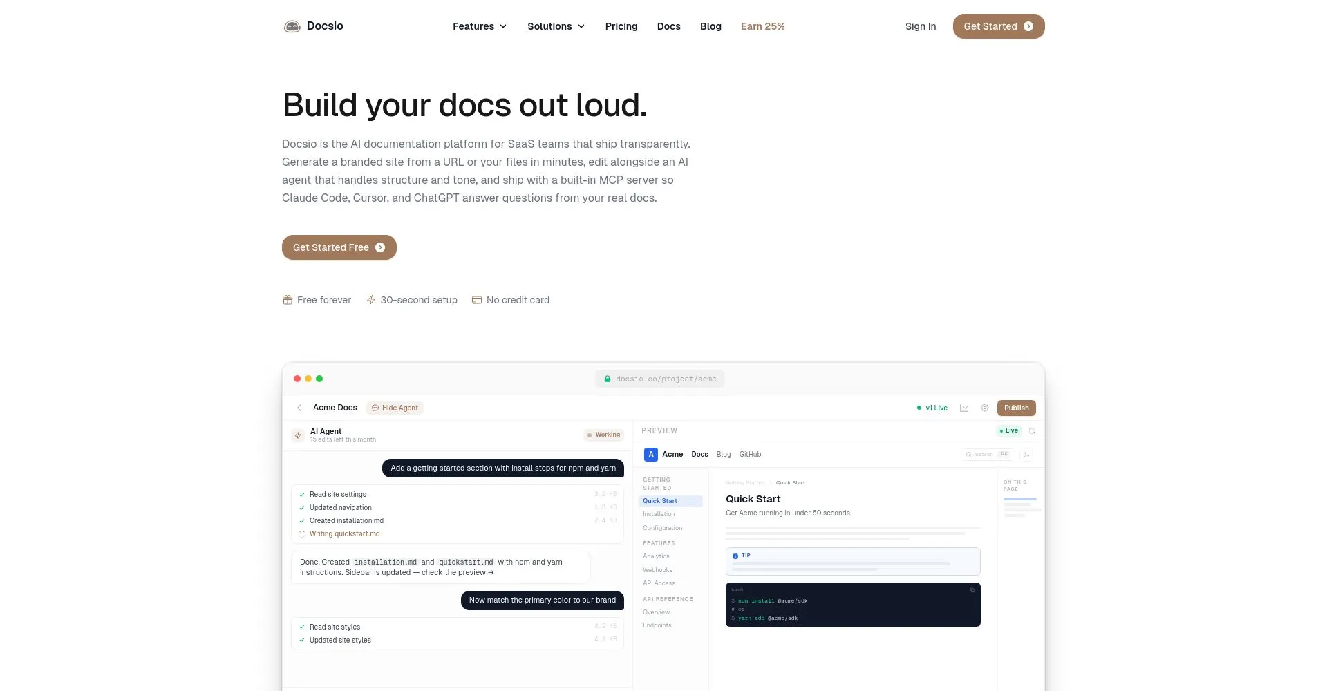 Plataforma de documentación AI para equipos SaaS